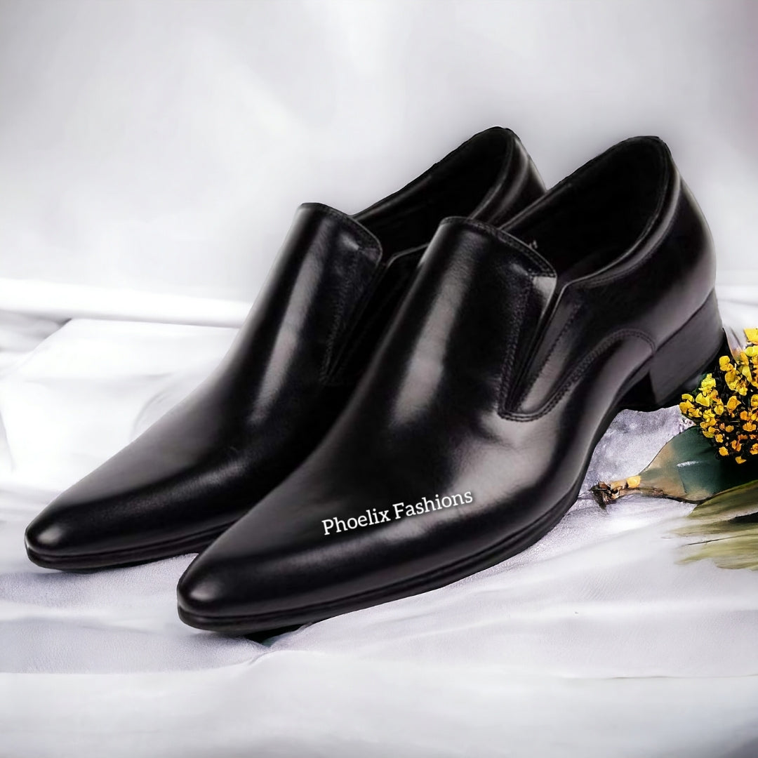 Pure Leather Official Shoes + Free Bow Tie and Suspender