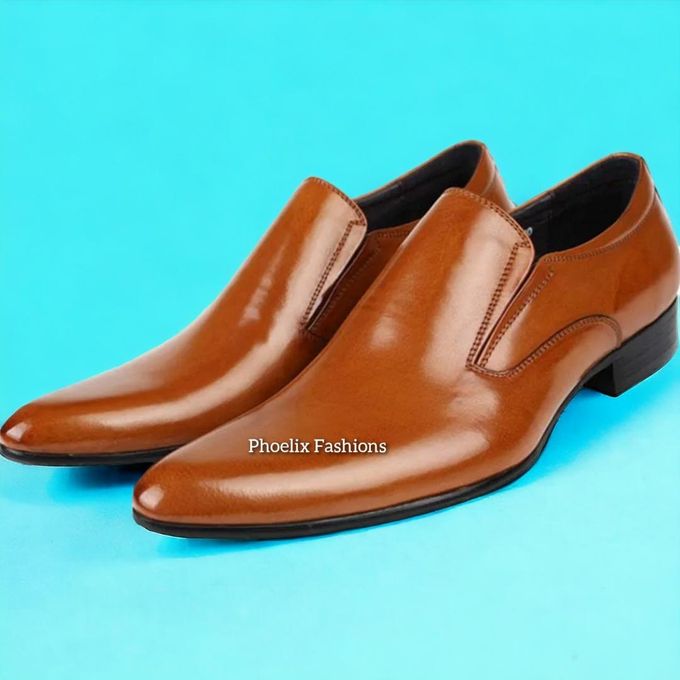 Pure Leather Slip-on Leather Official Shoes + Free Pair of Socks