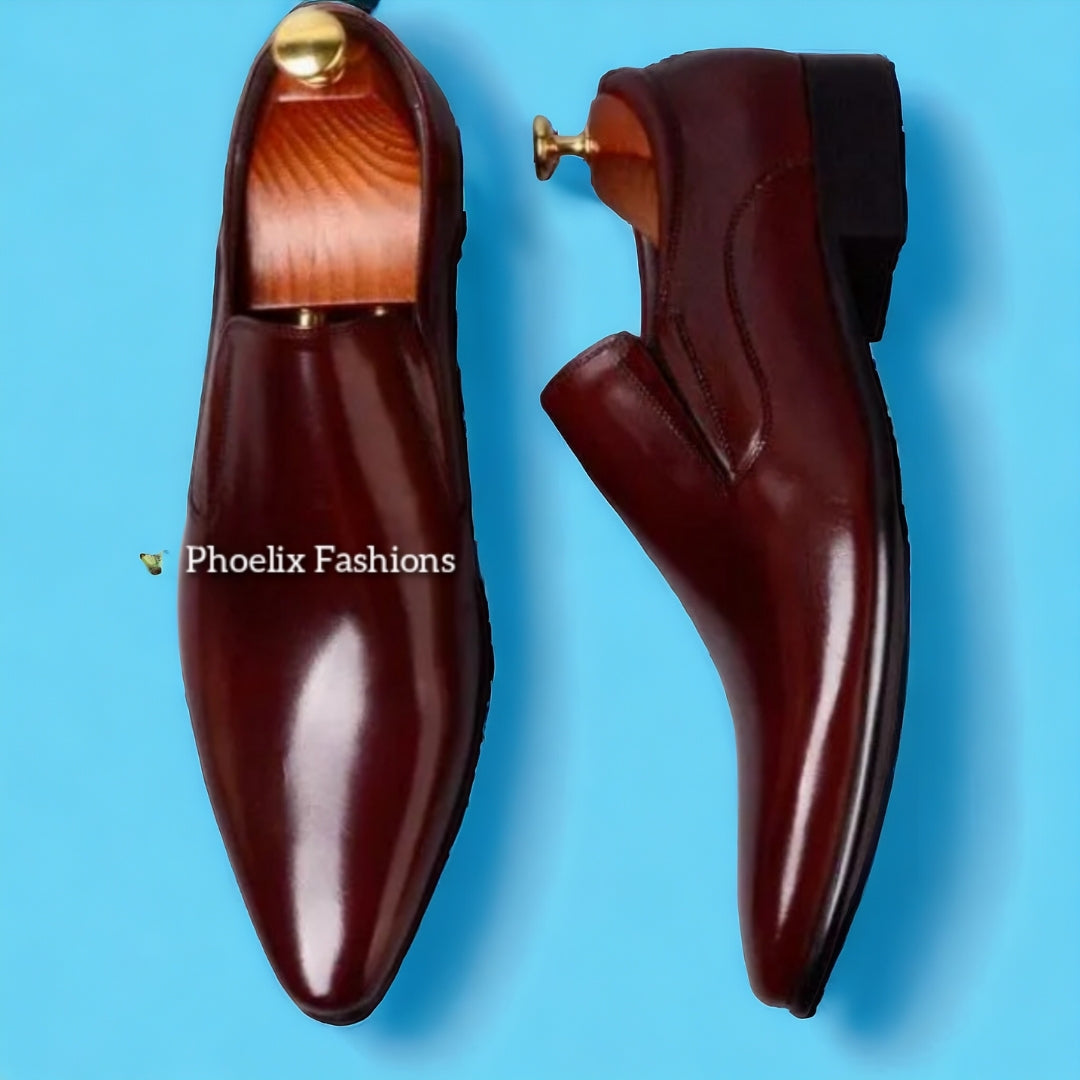 Pure Leather Official Shoes + Free Bow Tie and Suspender