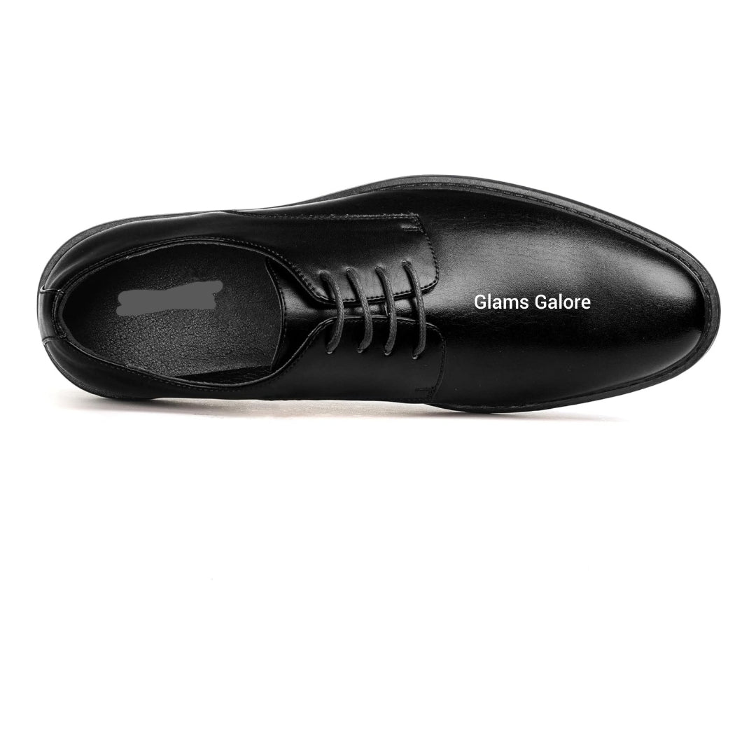 Black Laced Leather Official Shoes + Free Belt