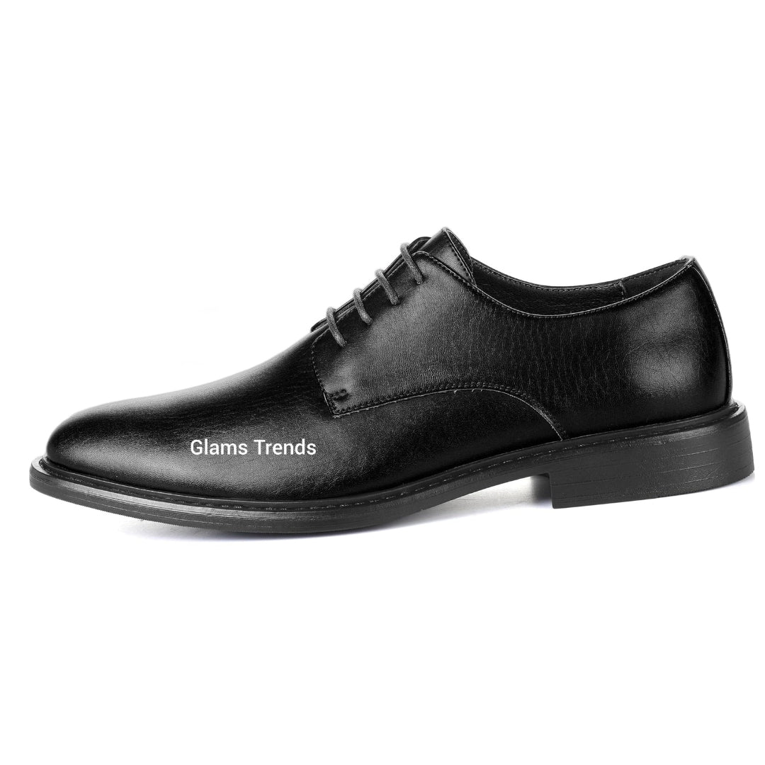 Black Laced Leather Official Shoes + Free Belt