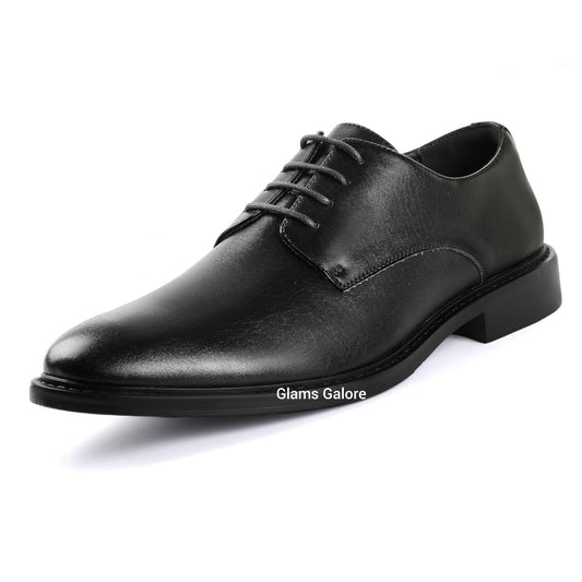 Black Laced Leather Official Shoes + Free Belt