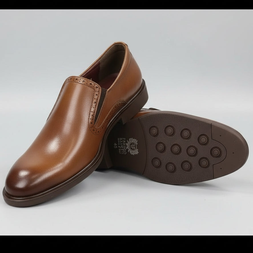 Franco Bannatti Pure Leather Executive Slip-On Loafers – Black & Brown