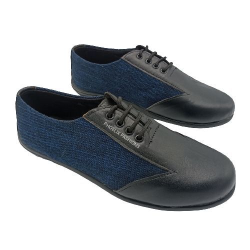 NAVY BLUE/BLACK-Elegant Unisex AFRICAN Ankara Loafers/NATURAL RUBBER SOLE SHOES.