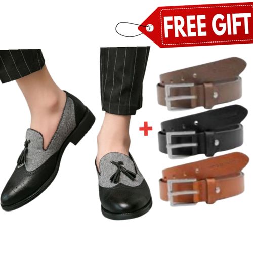 WEDDING ANKARA OFFICIAL/CASUAL-WEAR SHOES + 3 BELTS