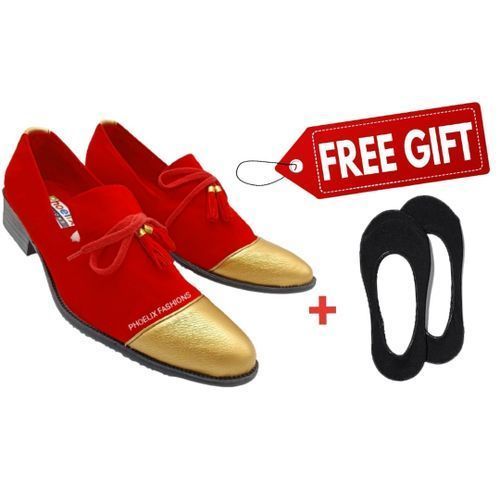 Elegant Designer Ankara Casual / Wedding Shoes + FREE PAIR OF INVISIBLE  SOCKS