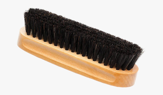 Kioo Ngozi Premium Shoe Brush – Horsehair Brushes for Leather Care (Black & Natural)