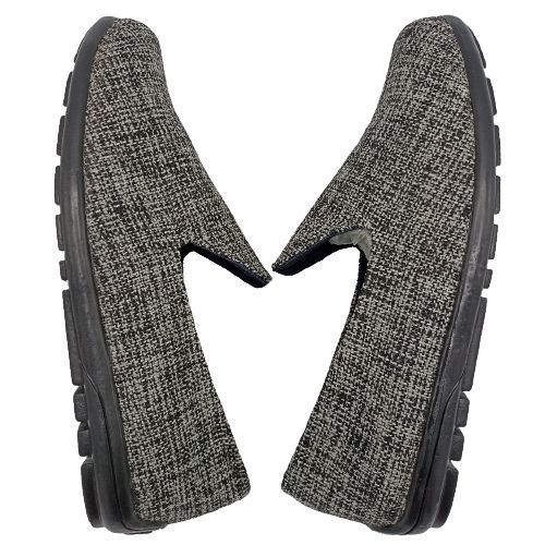 GREY - Elegant Unisex AFRICAN Ankara Loafers/NATURAL RUBBER SOLE SHOES.