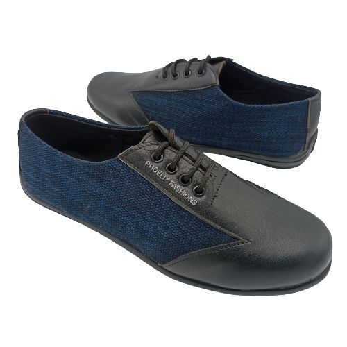NAVY BLUE/BLACK-Elegant Unisex AFRICAN Ankara Loafers/NATURAL RUBBER SOLE SHOES.