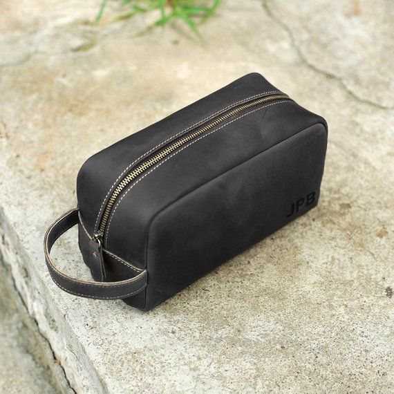 Kiongozi Dopp Kit – Full Grain Leather Toiletry Bag for Men (Black, Brown, Tan)