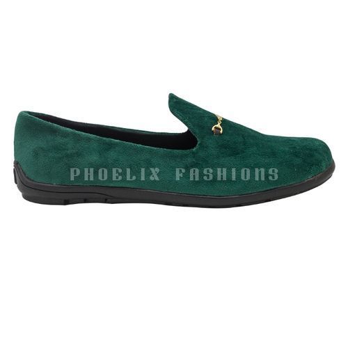 Green Velvet Nice-fit Unisex Ankara Loafers.