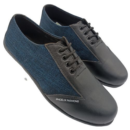 NAVY BLUE/BLACK-Elegant Unisex AFRICAN Ankara Loafers/NATURAL RUBBER SOLE SHOES.