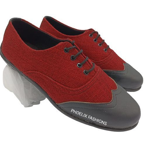 MAROON/BLACK - Elegant Unisex AFRICAN Ankara Loafers/NATURAL RUBBER SOLE SHOES.
