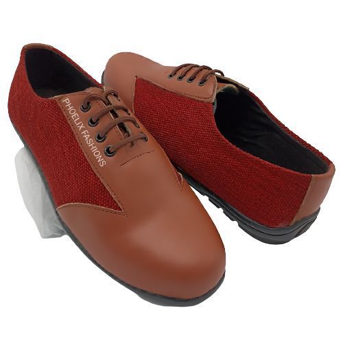 MAROON/BROWN - Elegant Unisex AFRICAN Ankara Loafers/NATURAL RUBBER SOLE SHOES.