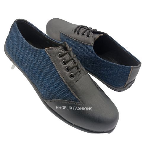 NAVY BLUE/BLACK-Elegant Unisex AFRICAN Ankara Loafers/NATURAL RUBBER SOLE SHOES.