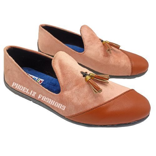 BEIGE/BROWN - Elegant Unisex AFRICAN Ankara Loafers/NATURAL RUBBER SOLE SHOES.