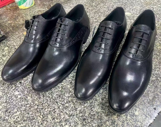 Clarks Men’s Classic Black Leather Derby Shoes – Premium Polished Finish