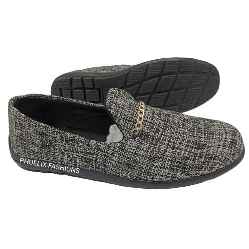 GREY - Elegant Unisex AFRICAN Ankara Loafers + FREE PAIR OF INVISIBLE SOCKS.
