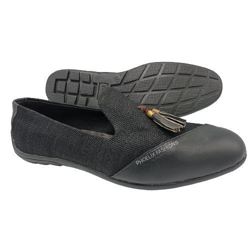 BLACK - Elegant Unisex AFRICAN Ankara Loafers/NATURAL RUBBER SOLE SHOES.