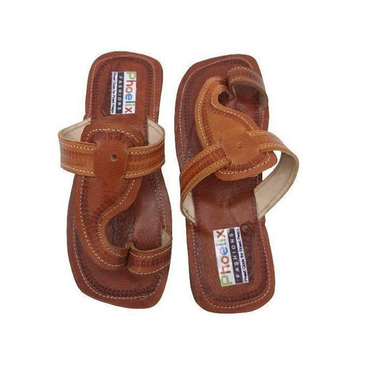 Phoelix Fashions Handmade Brown Leather Sandals – Elephant Design