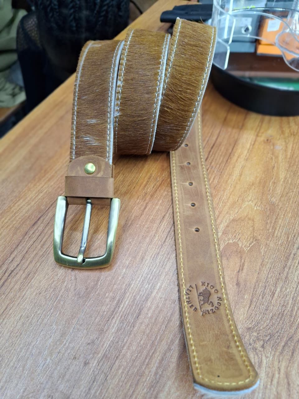 Kioo Ngozi Hair-On Full-Grain Leather Belt — Brown Legacy Edition