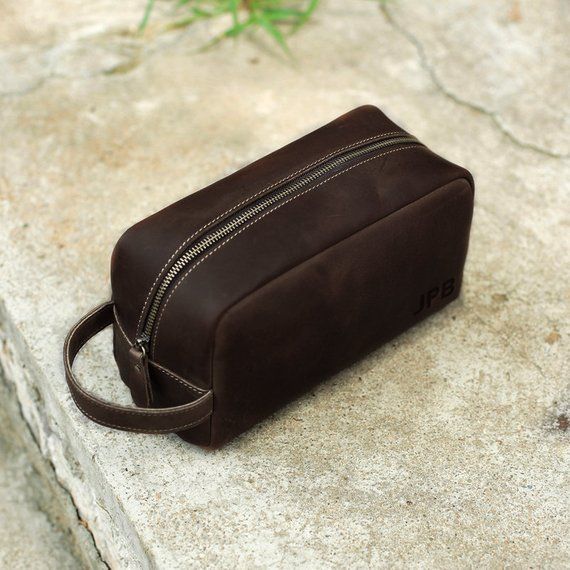 Kiongozi Dopp Kit – Full Grain Leather Toiletry Bag for Men (Black, Brown, Tan)