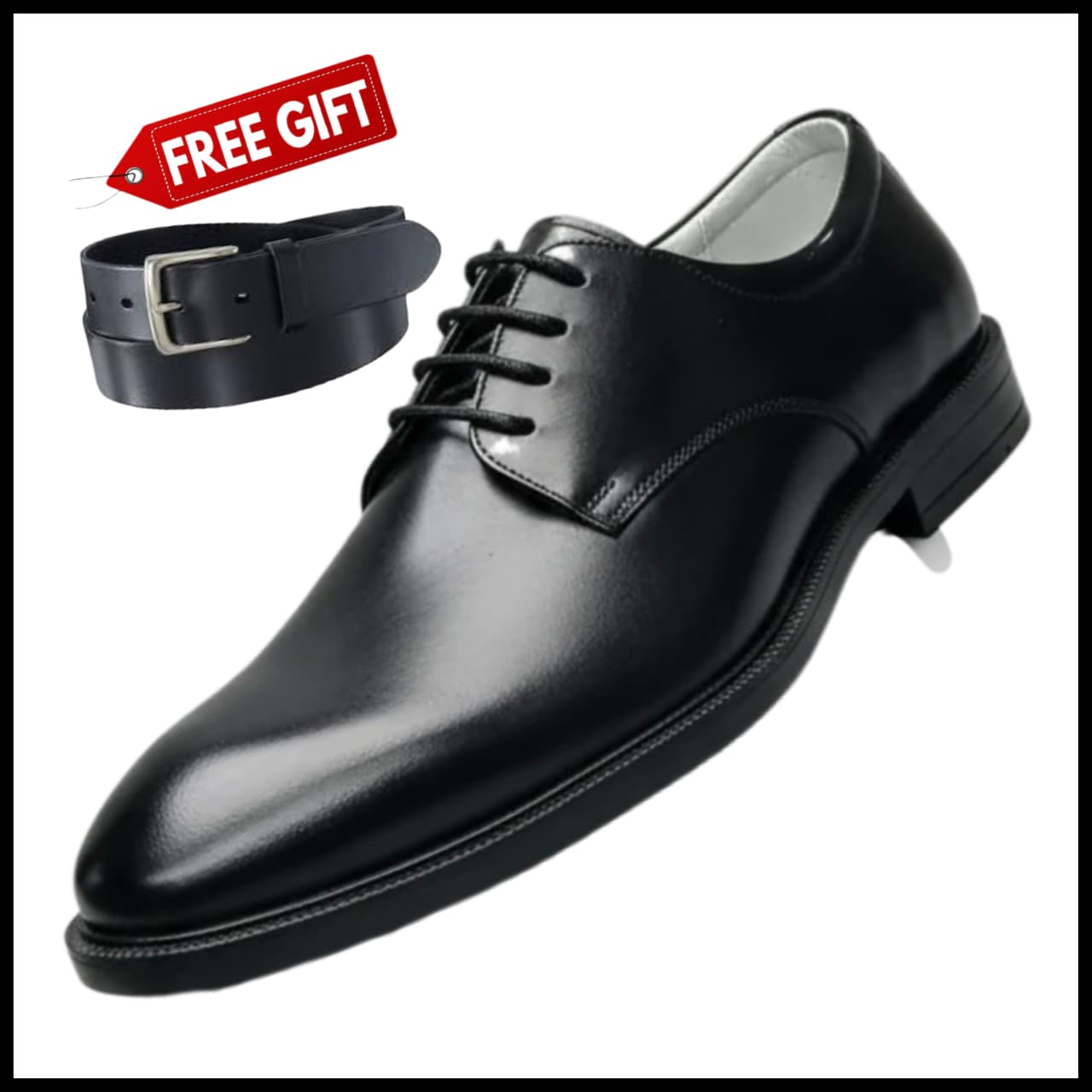 Kioo Ngozi Leather – The Kiongozi Classic Derby + Free Belt