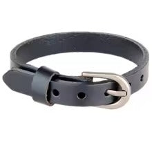 Handcrafted Full Grain Leather Buckle Bracelet – Adjustable Unisex Fashion Accessory (Black, Brown, and Tan Options)