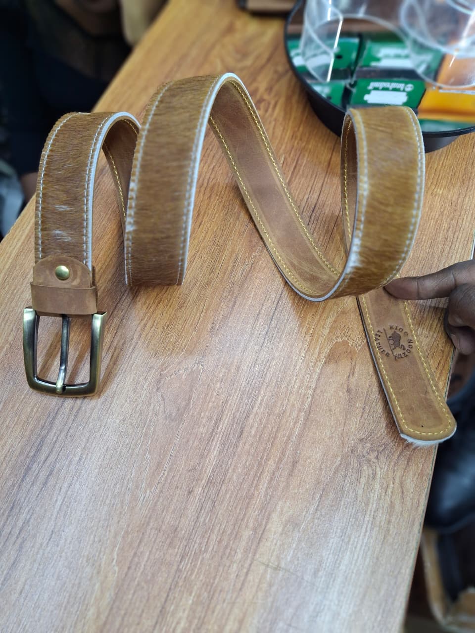 Kioo Ngozi Hair-On Full-Grain Leather Belt — Brown Legacy Edition