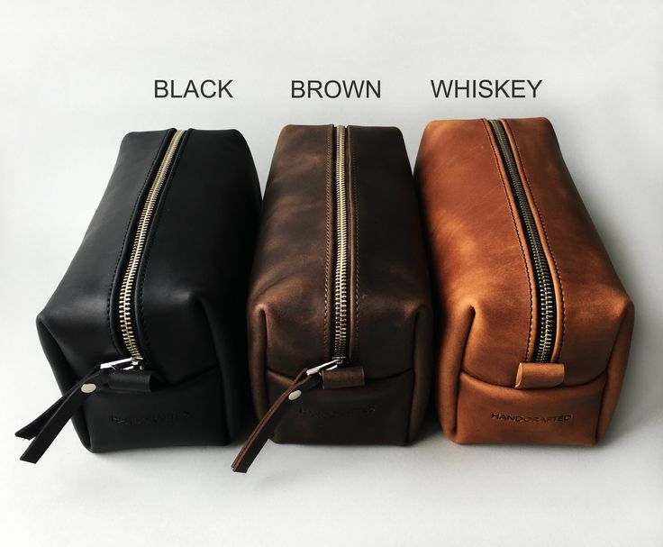 Kiongozi Dopp Kit – Full Grain Leather Toiletry Bag for Men (Black, Brown, Tan)