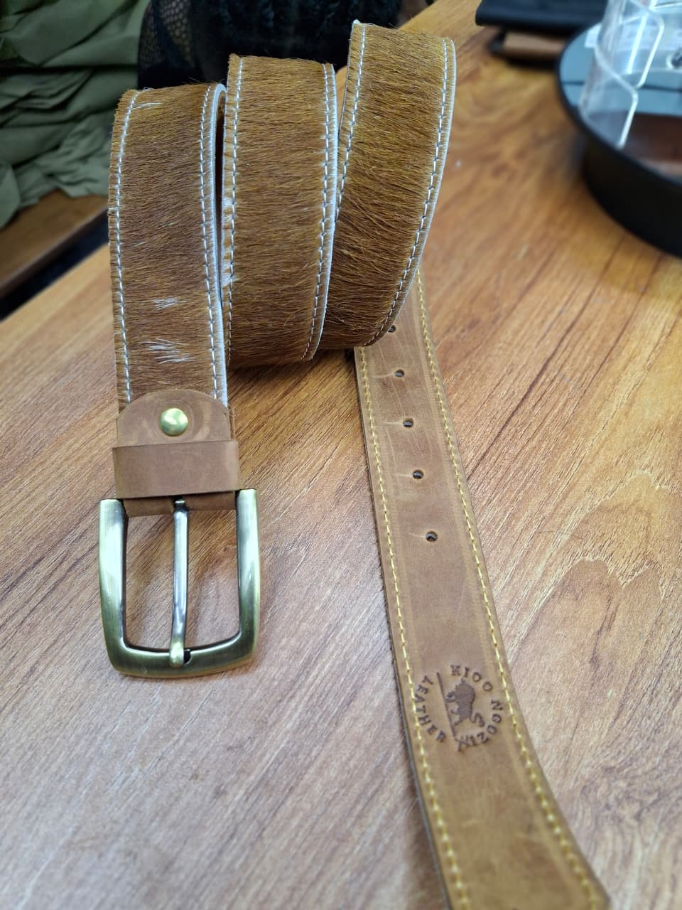 Kioo Ngozi Hair-On Full-Grain Leather Belt — Brown Legacy Edition