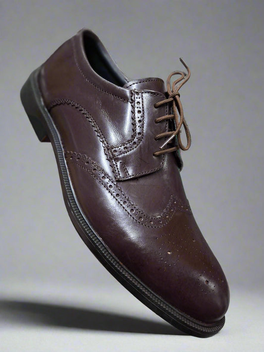 Kioo Ngozi Leather Wingtip Brogue Derby – Formal & Smart Casual Laced Men Shoes
