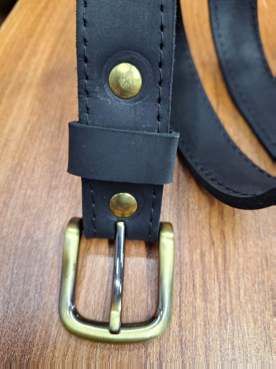 Kioo Ngozi Full-Grain Leather Dress Belt — Obsidian Grace Edition (1" Wide)