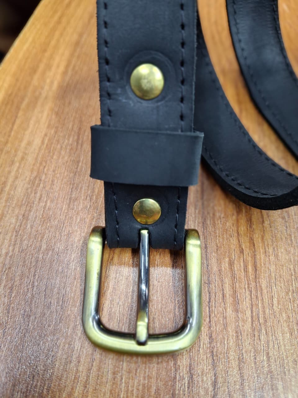 Kioo Ngozi Full-Grain Leather Dress Belt — Obsidian Grace Edition (1" Wide)